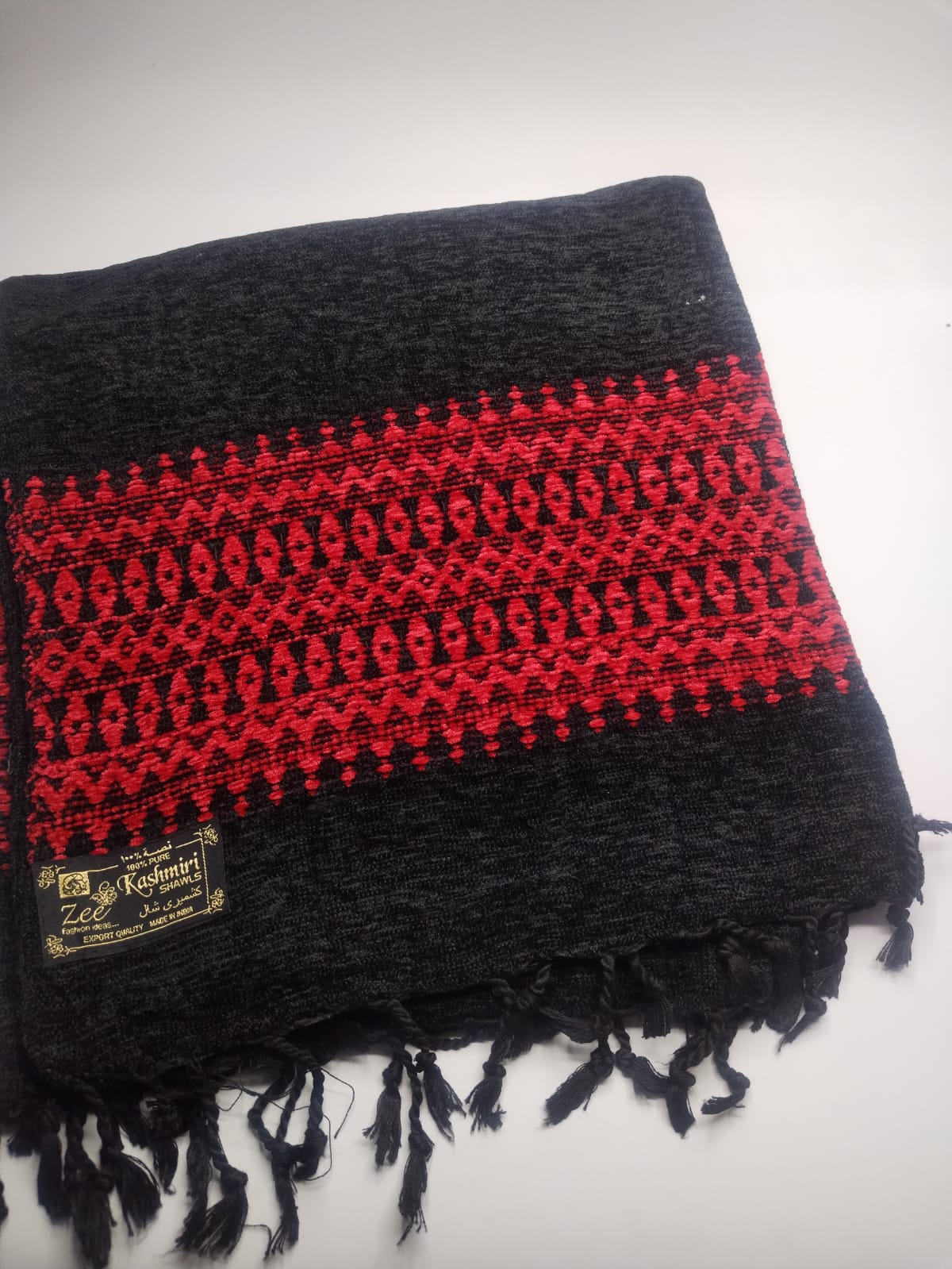 5084 قياس 250*120 سم شال مخمل  كشميري اصلي مشجر