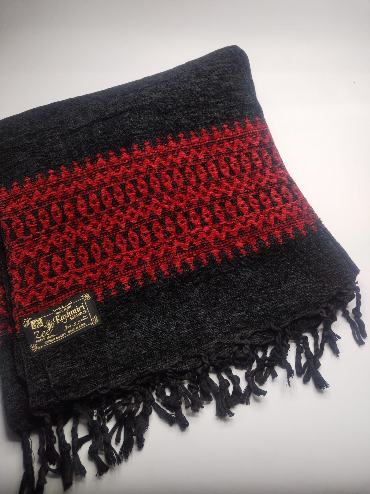 5084 قياس 250*120 سم شال مخمل  كشميري اصلي مشجر