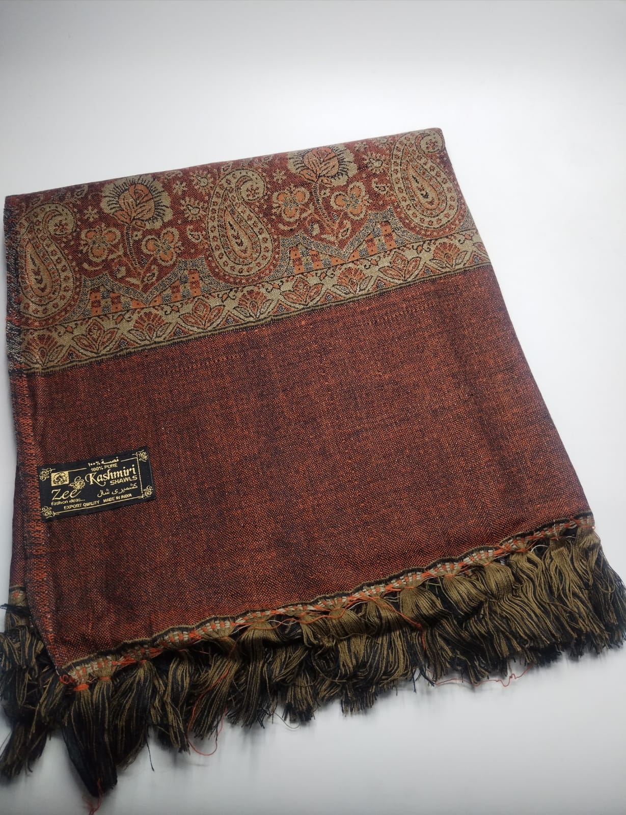 5082 قياس 200*100سم شال كشميري اصلي مشجر