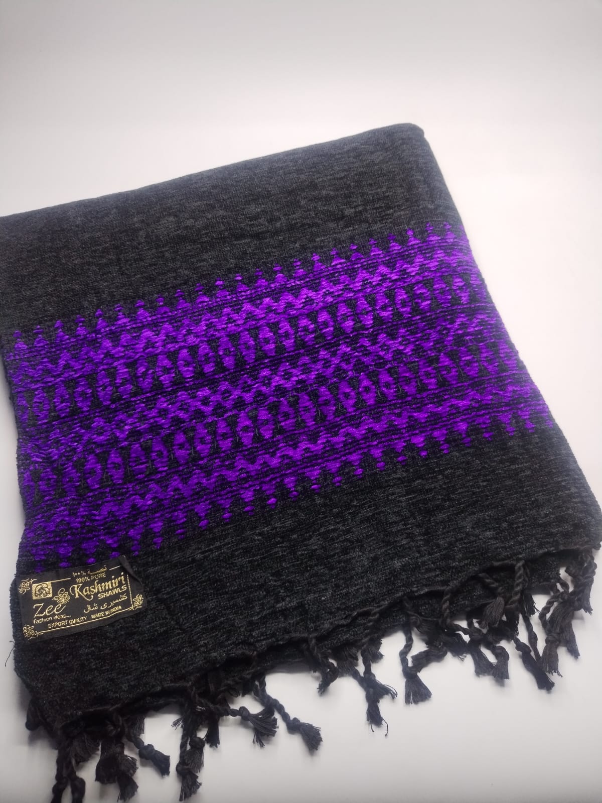 5084 قياس 250*120 سم شال مخمل  كشميري اصلي مشجر